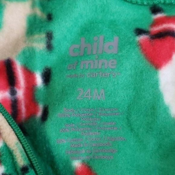 Carter's Child of Mine Santa Claus outfit Sleeper 24 months green footed - Picture 7 of 7